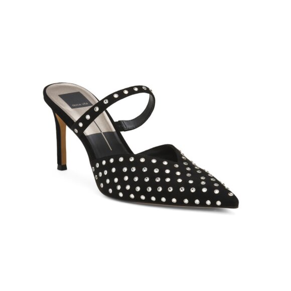 DOLCE VITA Black Crystal Rhinestone Embellished Kanika Heels - Picture 1 of 2